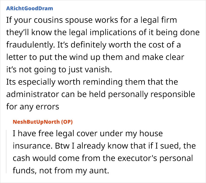 Person seeks advice on inheritance withheld from ill sister, legal implications discussed in online forum exchange. Person seeks advice on inheritance withheld from ill sister, legal implications discussed in online forum exchange.