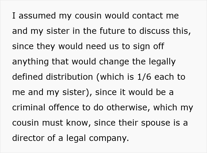 Text about inheritance concerns regarding family's actions towards ill sister. Text about inheritance concerns regarding family's actions towards ill sister.