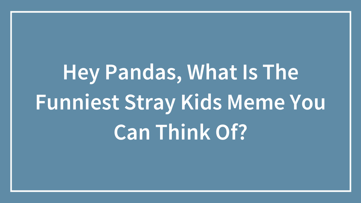 Hey Pandas, What Is The Funniest Stray Kids Meme You Can Think Of?