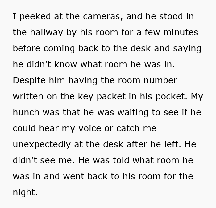 Text describing a delusional client lost in a hallway, unaware of his hotel room location. Text describing a delusional client lost in a hallway, unaware of his hotel room location.