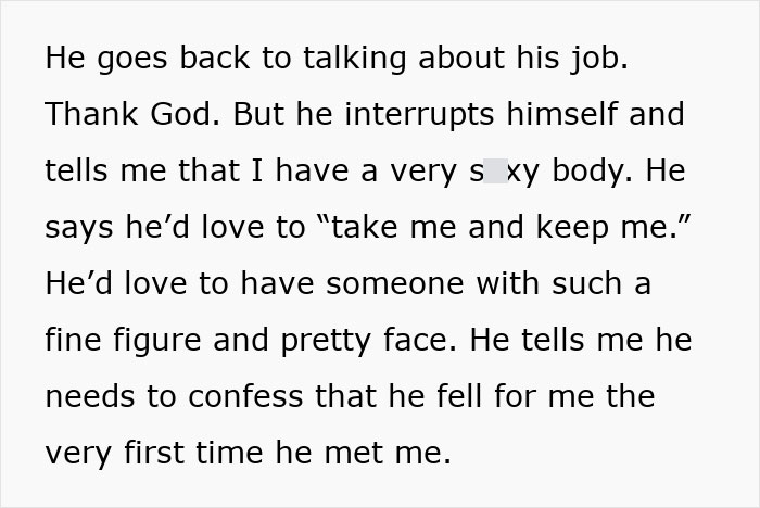 Text from a conversation highlighting a client expressing infatuation and intent to take someone home. Text from a conversation highlighting a client expressing infatuation and intent to take someone home.