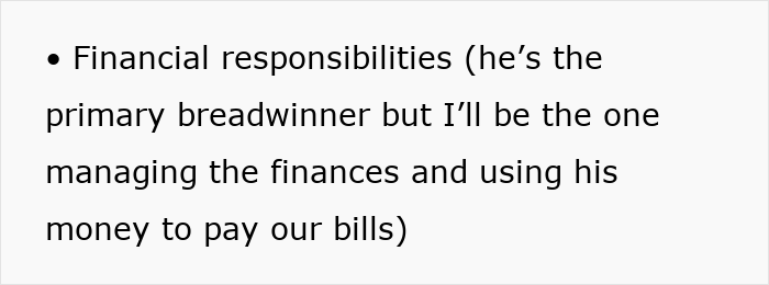 Text about financial responsibilities and managing finances in a relationship. Text about financial responsibilities and managing finances in a relationship.