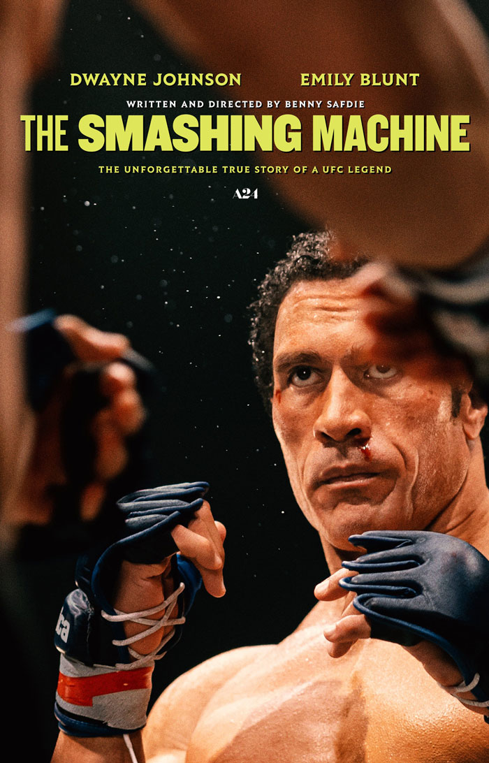 Dwayne Johnson in fighting pose showing impressive transformation for new biopic The Smashing Machine. Dwayne Johnson in fighting pose showing impressive transformation for new biopic The Smashing Machine.