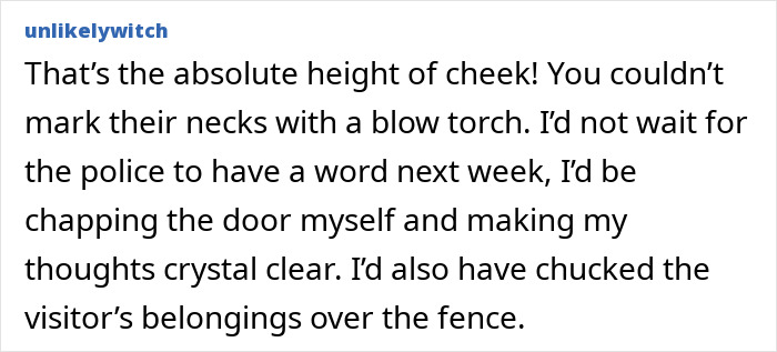 Text conversation about neighbors invading late mom's house, expressing frustration and anger. Text conversation about neighbors invading late mom's house, expressing frustration and anger.