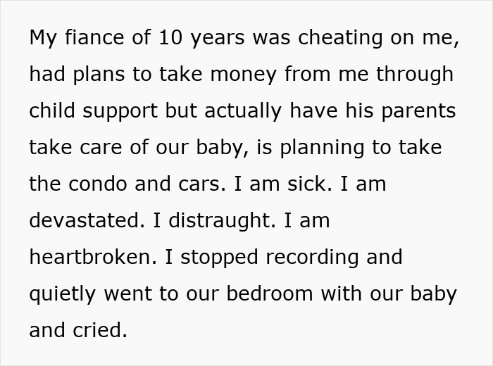 Text message exposing partner plotting against fiancée after childbirth. Text message exposing partner plotting against fiancée after childbirth.