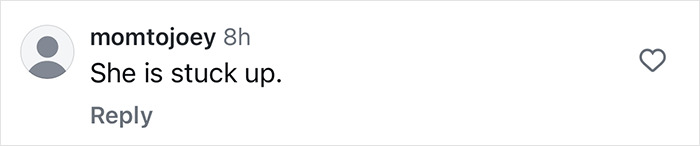 Social media comment criticizing in response to awkward encounter repost. Social media comment criticizing in response to awkward encounter repost.