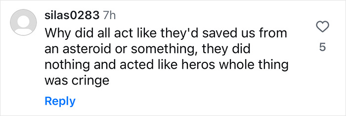 Social media comment criticizing perceived heroism after space flight related to a Katy Perry doll release. Social media comment criticizing perceived heroism after space flight related to a Katy Perry doll release.