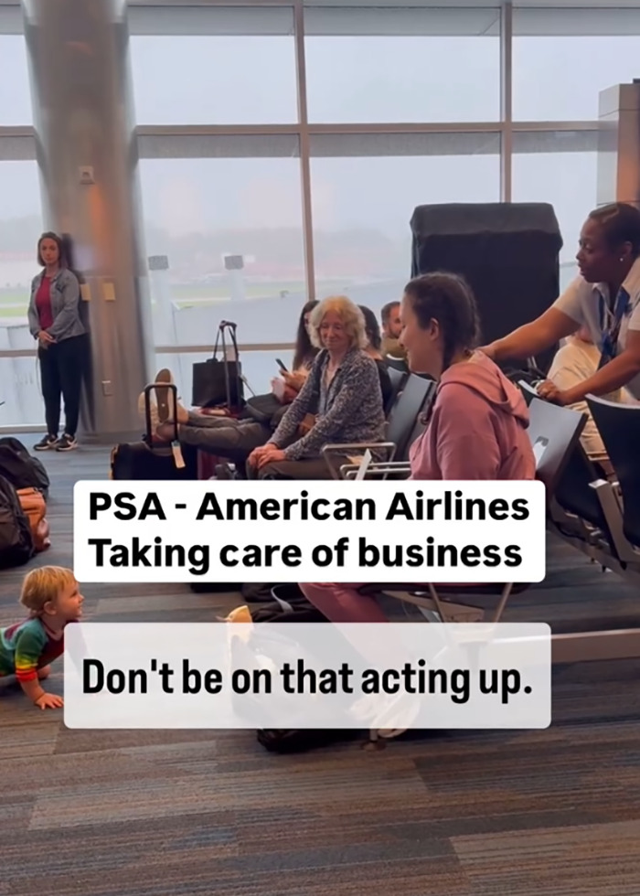 Airlines worker gives speech to waiting passengers after 8-hour delay at airport gate. Airlines worker gives speech to waiting passengers after 8-hour delay at airport gate.