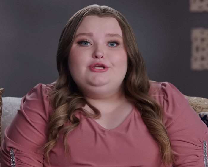 Young woman speaking on TV, wearing a pink top, discussing her turbulent life since 'Toddlers & Tiaras'. Young woman speaking on TV, wearing a pink top, discussing her turbulent life since 'Toddlers & Tiaras'.