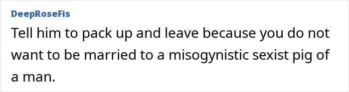 Comment challenges gender roles, supports new mom. Comment challenges gender roles, supports new mom.