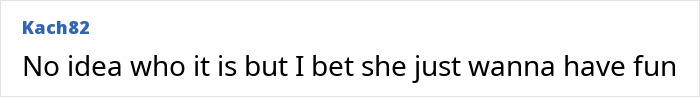 Comment referencing Cyndi Lauper's famous song, playfully guessing about identity.