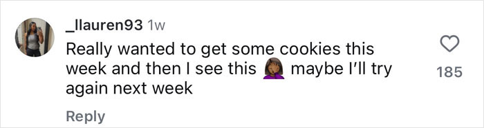 Comment criticizing Crumbl’s new Kardashian cookies, mentioning disappointment and delay in purchase decision. Comment criticizing Crumbl’s new Kardashian cookies, mentioning disappointment and delay in purchase decision.