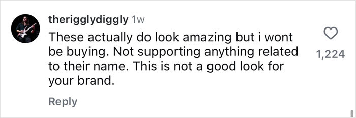 Instagram comment criticizing Crumbl’s Kardashian cookies as tone-deaf, with a heart icon and likes count. Instagram comment criticizing Crumbl’s Kardashian cookies as tone-deaf, with a heart icon and likes count.