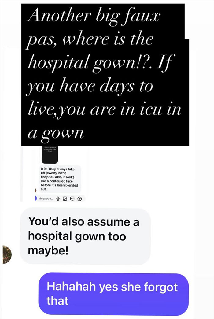 Text messages discussing hospital gown relevance after Prince Andrew's accuser claims limited time to live. Text messages discussing hospital gown relevance after Prince Andrew's accuser claims limited time to live.