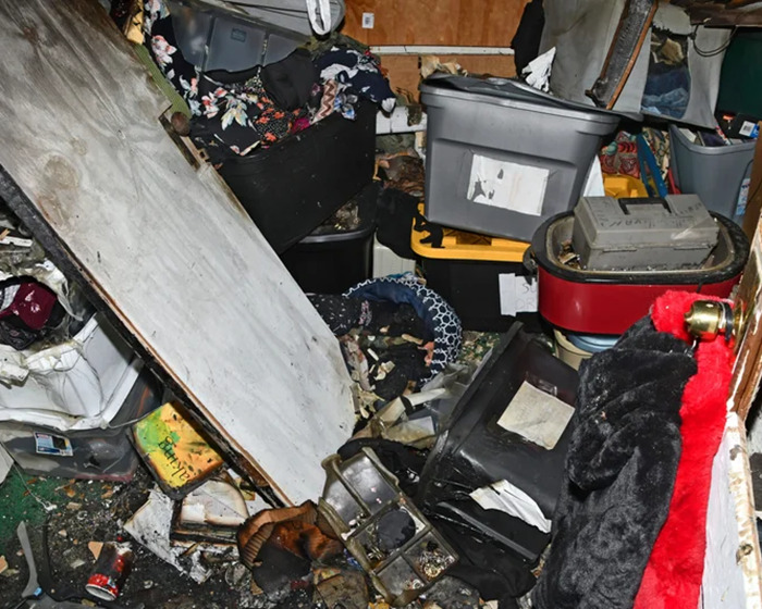 Cluttered room depicting chaos, related to man held captive by stepmom for 20 years. Cluttered room depicting chaos, related to man held captive by stepmom for 20 years.