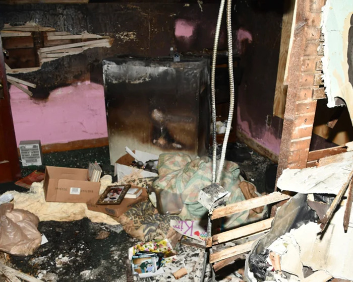Room with broken walls and scattered debris, related to man held captive by stepmom for 20 years. Room with broken walls and scattered debris, related to man held captive by stepmom for 20 years.