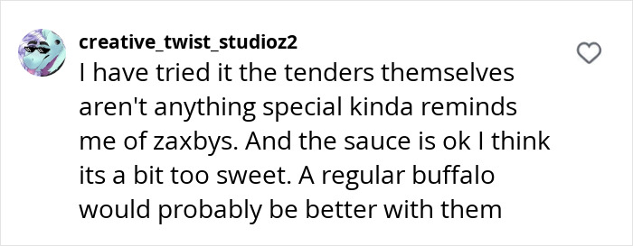 Comment discussing McDonald's chicken strips, mentioning taste and sauce preferences. Comment discussing McDonald's chicken strips, mentioning taste and sauce preferences.