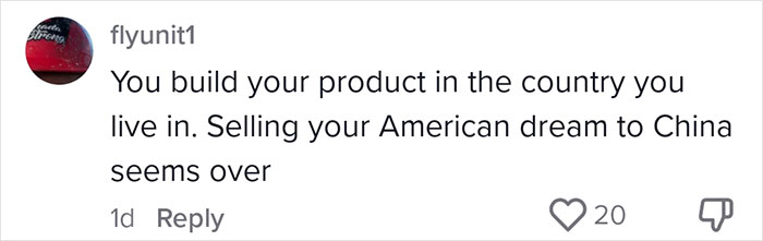 Comment discussing impact of tariffs on small business owners in the US. Comment discussing impact of tariffs on small business owners in the US.