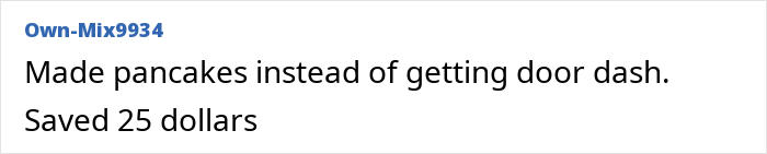 Text image showing someone saving money by making pancakes, part of the "No-Buy 2025" trend. Text image showing someone saving money by making pancakes, part of the "No-Buy 2025" trend.