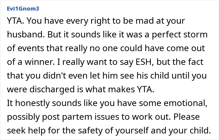 Text comment on a forum discussing a husband choosing his female best friend over child's birth. Text comment on a forum discussing a husband choosing his female best friend over child's birth.