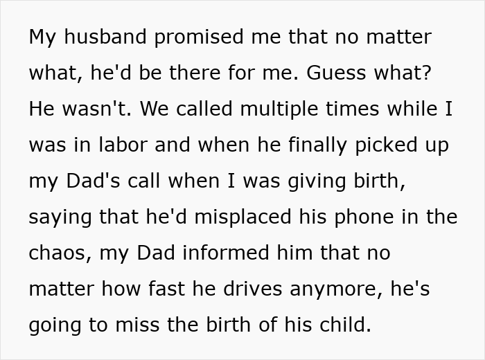 Husband absent during child's birth, wife's message reveals. Husband absent during child's birth, wife's message reveals.