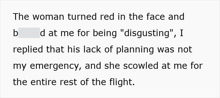 Flight seating dispute text about a woman feeling berated for booking two airplane seats. Flight seating dispute text about a woman feeling berated for booking two airplane seats.