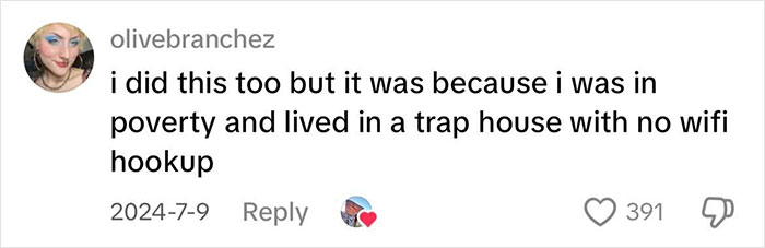 Comment discussing physical media's allure in context of poverty and lack of Wi-Fi access. Comment discussing physical media's allure in context of poverty and lack of Wi-Fi access.