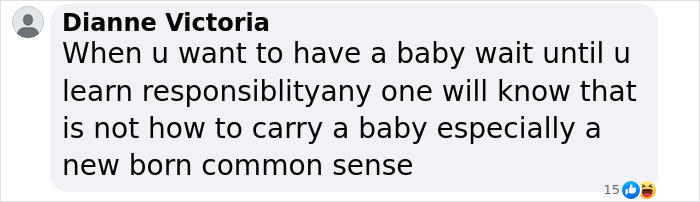 Comment on mother’s responsibility with baby safety, highlighting newborn care advice. Comment on mother’s responsibility with baby safety, highlighting newborn care advice.