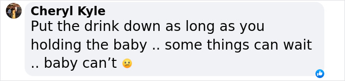 Comment on parenting about safer home for baby next to drink emoji. Comment on parenting about safer home for baby next to drink emoji.