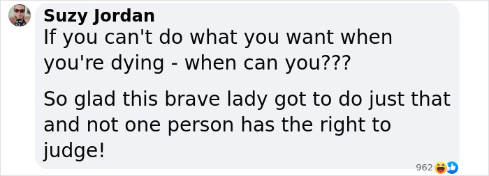 Text message discussing a brave woman who made choices after a cancer diagnosis, highlighting empowerment and non-judgment. Text message discussing a brave woman who made choices after a cancer diagnosis, highlighting empowerment and non-judgment.