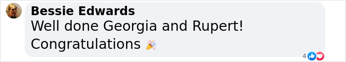 Comment congratulating Rupert Grint and Georgia on their new baby daughter, with celebration emojis. Comment congratulating Rupert Grint and Georgia on their new baby daughter, with celebration emojis.