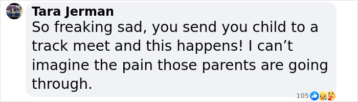 Comment expressing sorrow after a tragic event involving a 17-year-old's passing. Comment expressing sorrow after a tragic event involving a 17-year-old's passing.