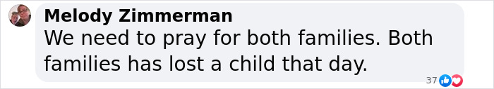 Comment screenshot related to Austin Metcalf conspiracy theory, focusing on families' loss. Comment screenshot related to Austin Metcalf conspiracy theory, focusing on families' loss.