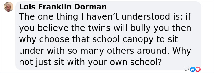 Text from a comment discussing school bullying in relation to Austin Metcalf conspiracy theory. Text from a comment discussing school bullying in relation to Austin Metcalf conspiracy theory.
