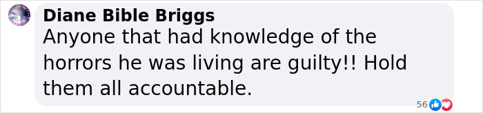 Comment discussing accountability in horror house case. Comment discussing accountability in horror house case.