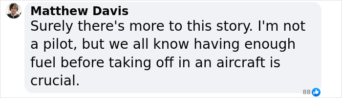 Matthew Davis comments on NYC helicopter pilot's mysterious radio message before crash, highlighting fuel importance. Matthew Davis comments on NYC helicopter pilot's mysterious radio message before crash, highlighting fuel importance.