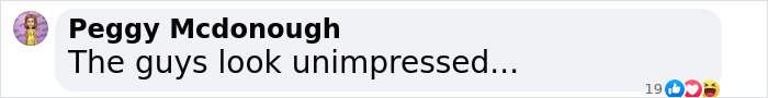 Comment by Peggy Mcdonough saying "The guys look unimpressed" regarding Jennifer Lopez at Saudi F1. Comment by Peggy Mcdonough saying "The guys look unimpressed" regarding Jennifer Lopez at Saudi F1.