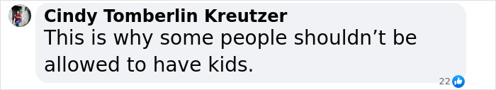 Comment reads, "This is why some people shouldn’t be allowed to have kids," related to baby's passing case. Comment reads, "This is why some people shouldn’t be allowed to have kids," related to baby's passing case.