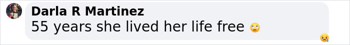 Evil mom's comment on freedom after arrest 55 years later, with surprised emoji reaction. Evil mom's comment on freedom after arrest 55 years later, with surprised emoji reaction.