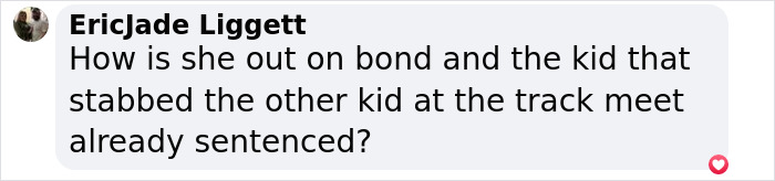 Comment questioning bond release and sentencing disparities. Comment questioning bond release and sentencing disparities.