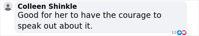 Comment by Colleen Shinkle praising courage, related to trans locker room testimony. Comment by Colleen Shinkle praising courage, related to trans locker room testimony.
