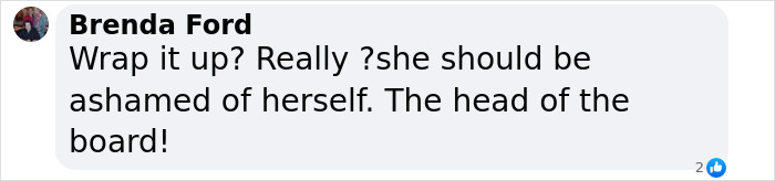 Comment criticizing board chair's reaction to testimony about a trans locker room incident. Comment criticizing board chair's reaction to testimony about a trans locker room incident.