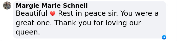 Comment expressing condolences and admiration for someone's impact, mentioning love for a queen. Comment expressing condolences and admiration for someone's impact, mentioning love for a queen.