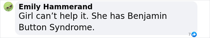 Comment on Ramona Singer's photo mentioning "Benjamin Button Syndrome" humorously. Comment on Ramona Singer's photo mentioning "Benjamin Button Syndrome" humorously.