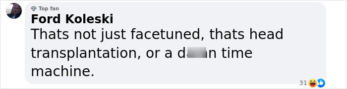 Comment mocking Ramona Singer's photo for excessive Photoshop use, suggesting it looks unnaturally altered. Comment mocking Ramona Singer's photo for excessive Photoshop use, suggesting it looks unnaturally altered.