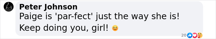 Comment praising a golf influencer's body transformation, mentioning how perfect she is and encouraging her. Comment praising a golf influencer's body transformation, mentioning how perfect she is and encouraging her.