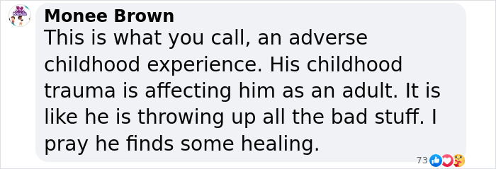 Text from Monee Brown discussing Kanye West's adverse childhood experience and its impact. Text from Monee Brown discussing Kanye West's adverse childhood experience and its impact.