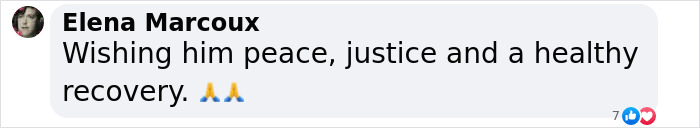 Comment wishing captive man peace and recovery, with prayer emojis. Comment wishing captive man peace and recovery, with prayer emojis.