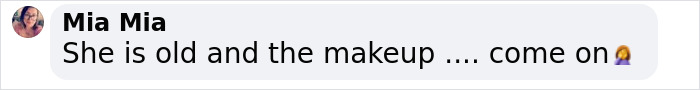 Comment discussing change in appearance and makeup choices with an emoji reaction. Comment discussing change in appearance and makeup choices with an emoji reaction.