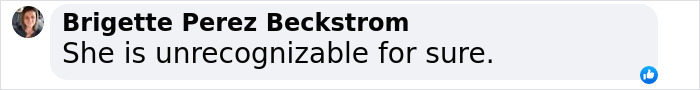 Comment saying, "She is unrecognizable for sure," referencing Tyra Banks' appearance. Comment saying, "She is unrecognizable for sure," referencing Tyra Banks' appearance.